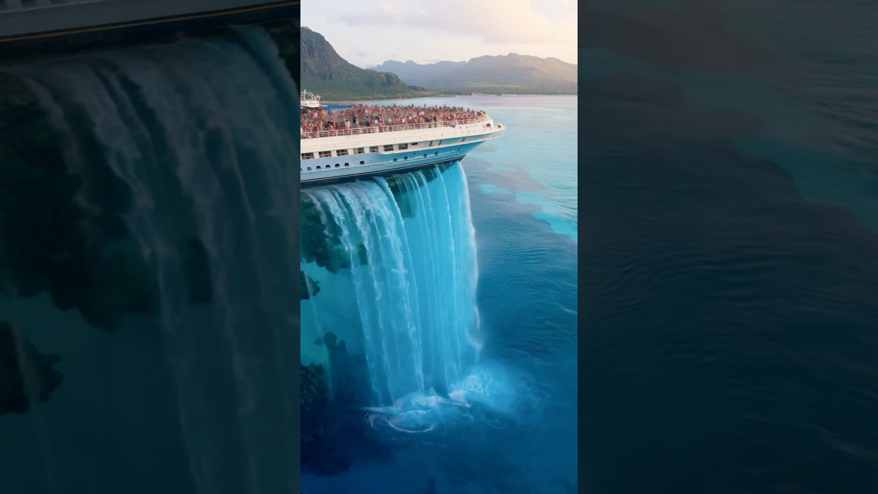 😲INSANE Underwater Waterfall Seen from a Cruise!🛳️🌊 #underwaterwaterfall #cruiseship  #amazing