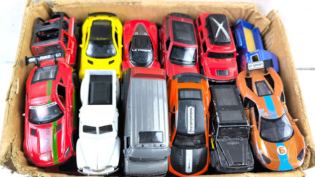 Box Full of Model Cars -Mazda Mx5, Koenigesgg Jesko, Lamborghini Scv12, Byd Yang Wang U8, Toyota Car