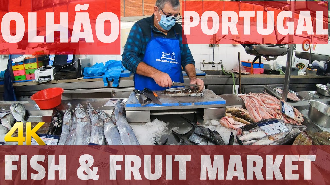 OLHÃO FISH AND FRUIT MARKET - ALGARVE - PORTUGAL 2024 4K