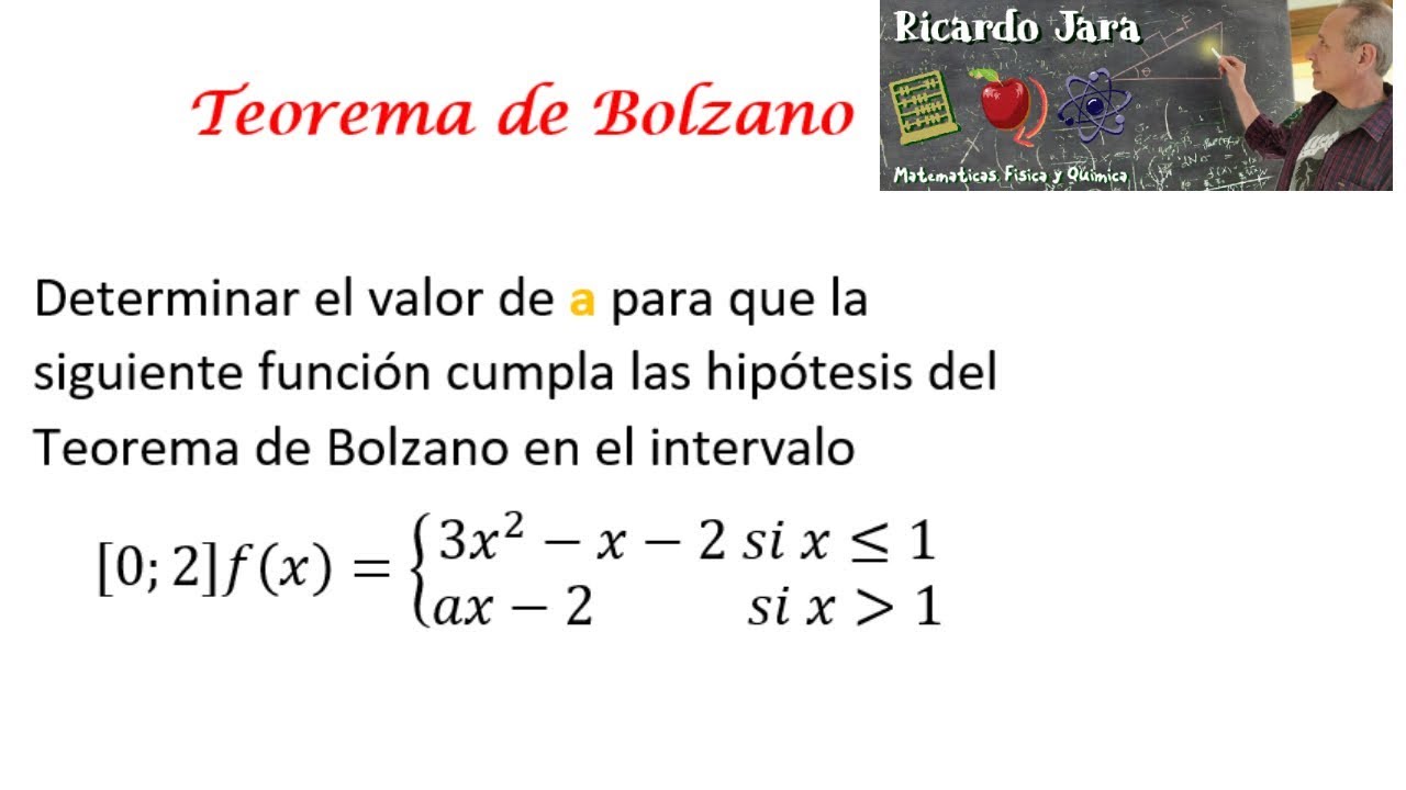 Teorema de Bolzano Ejercicio de Aplicación