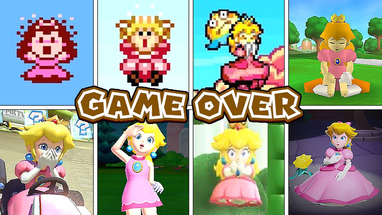 Evolution Of Princess Peach Death Animations & Game-Over Screens (1988-2024)
