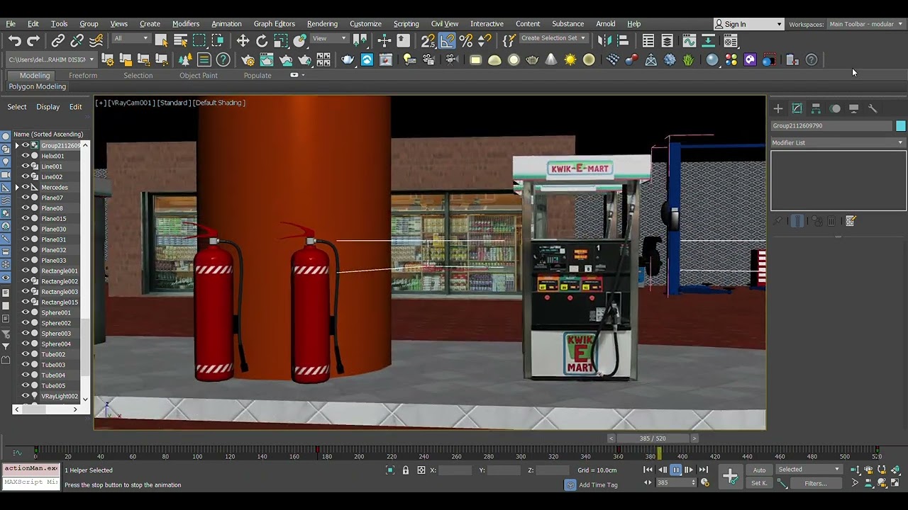 3d max design for gas station