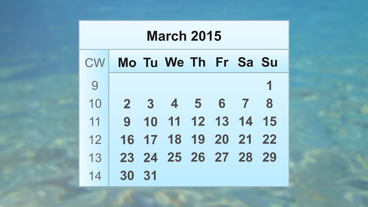 March 2015 Calendar