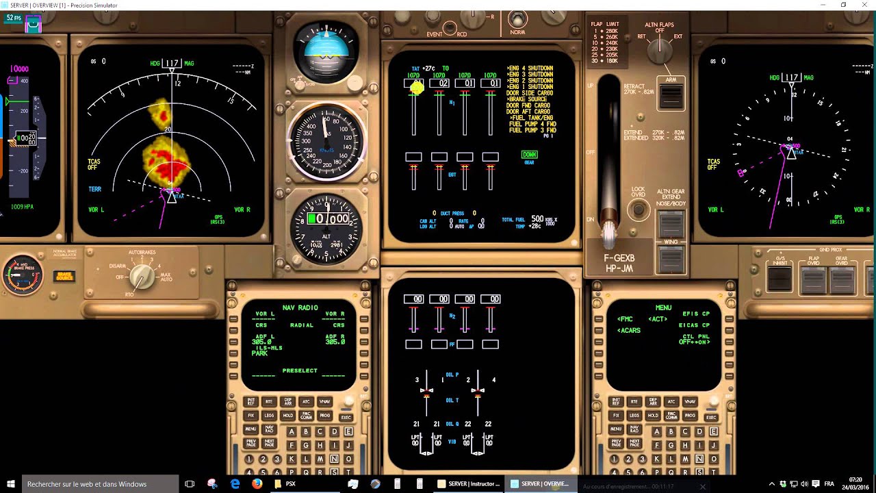 Test Aerowinx PSX boeing 747-400 cold and dark cockpit