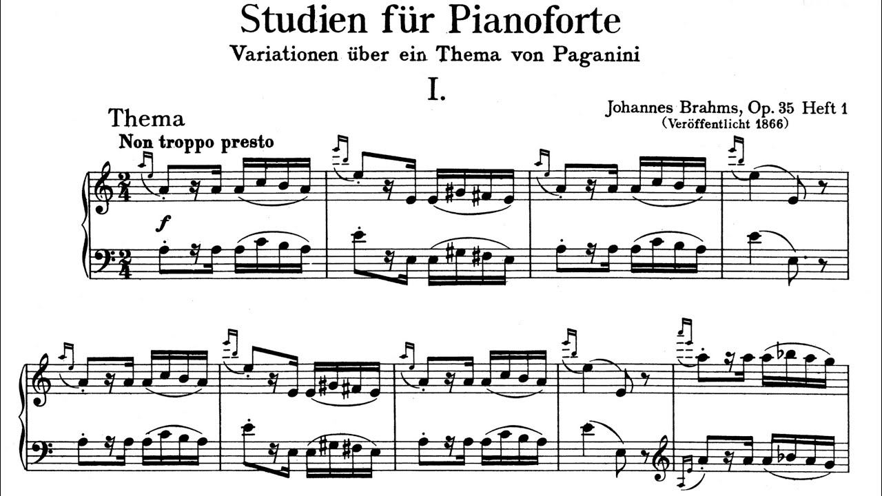 Brahms Paginini Variations Op. 35 - Micheal Ponti (Score) Live 1971