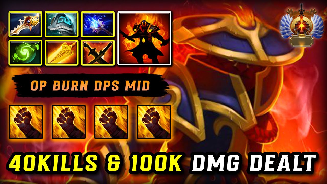 WTF 40KILLS & 100K DAMAGE DEALT MID Ember Spirit | Max Slotted Build | OP Burn DPS Spirit DOTA 2