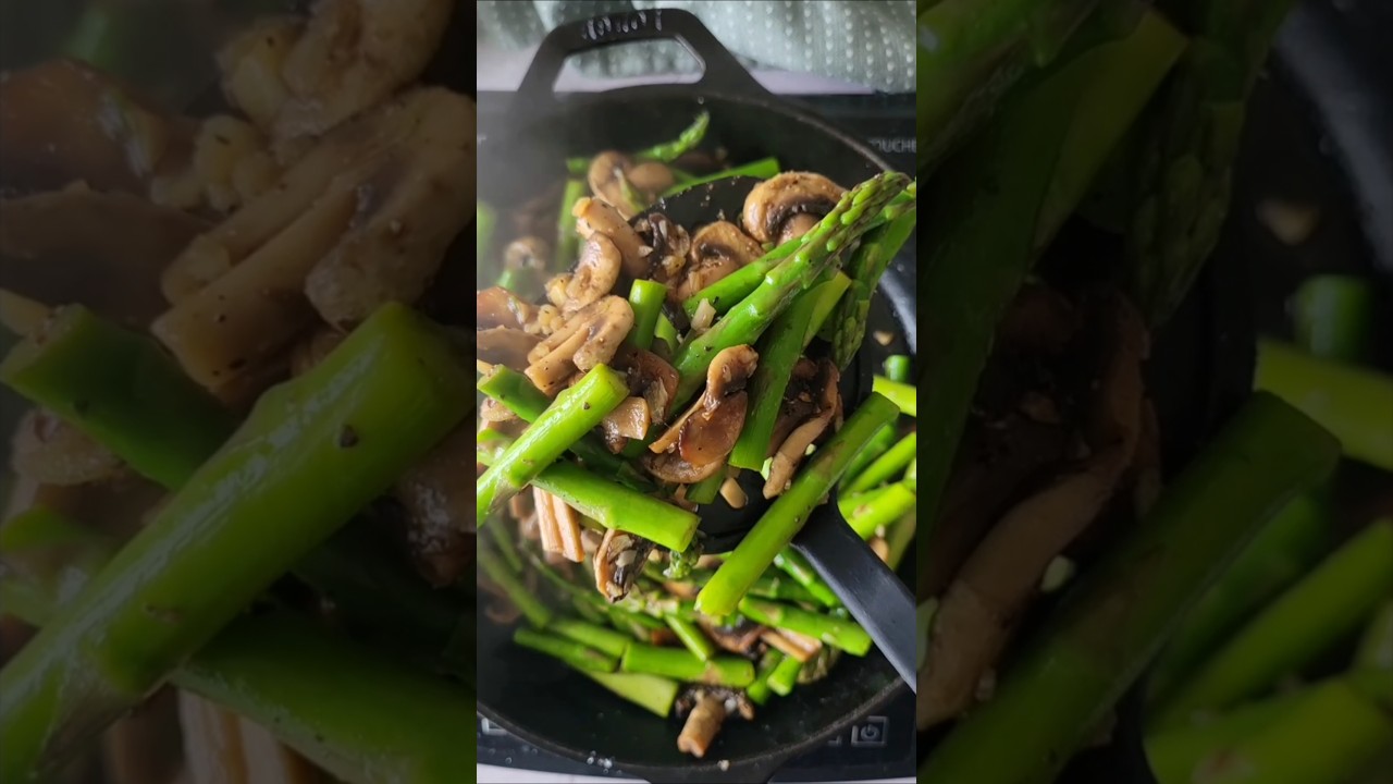 SIMPLE ASPARAGUS & MUSHROOM STIR-FRY #sauteedvegetables #easycooking #simplefood