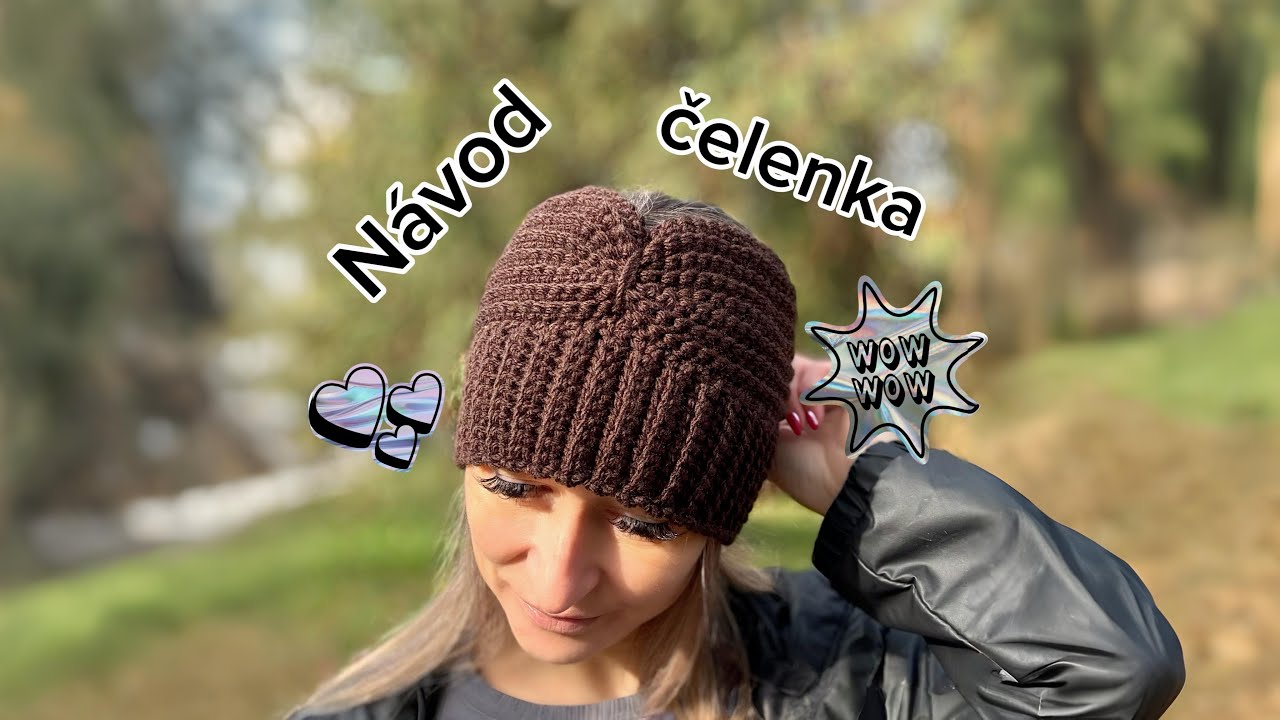 Háčkovaná široká čelenka Návod/crochet headdress Tutorial