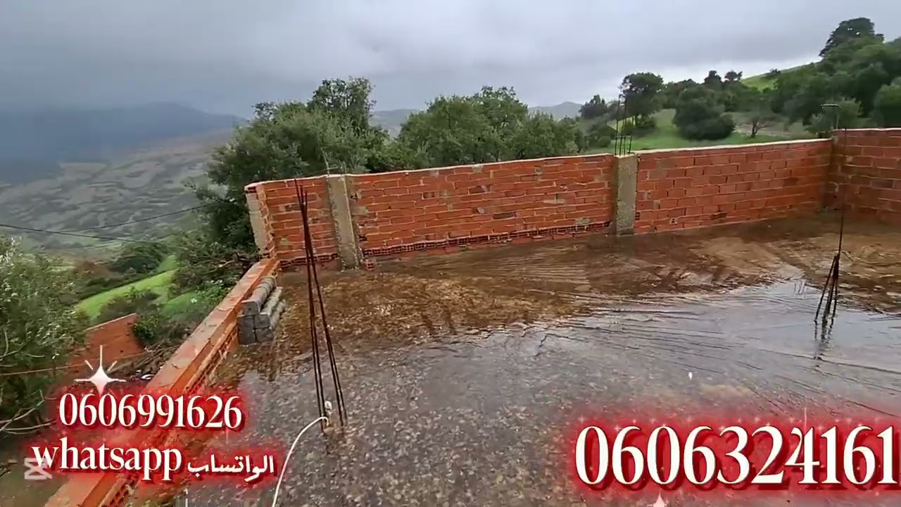 قطعة ارضيه 500متر فيها دار 50متر واصلا الماء والضوء والطريق في الزميج ملوسة نواحي طنجة 