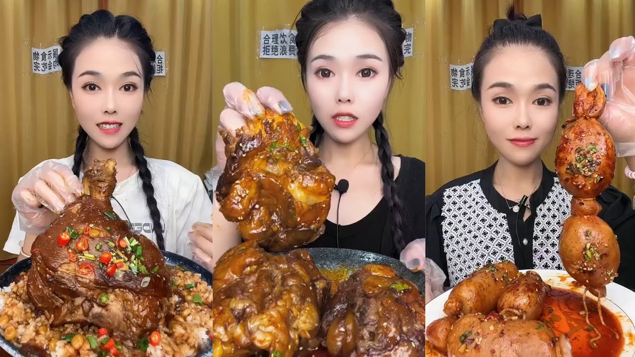 Braised Pork Knuckle Pork Trotters & Stuffed Pig Stomach Mukbang 🤤🍖 Big Juicy Meat  @DogoLivee 