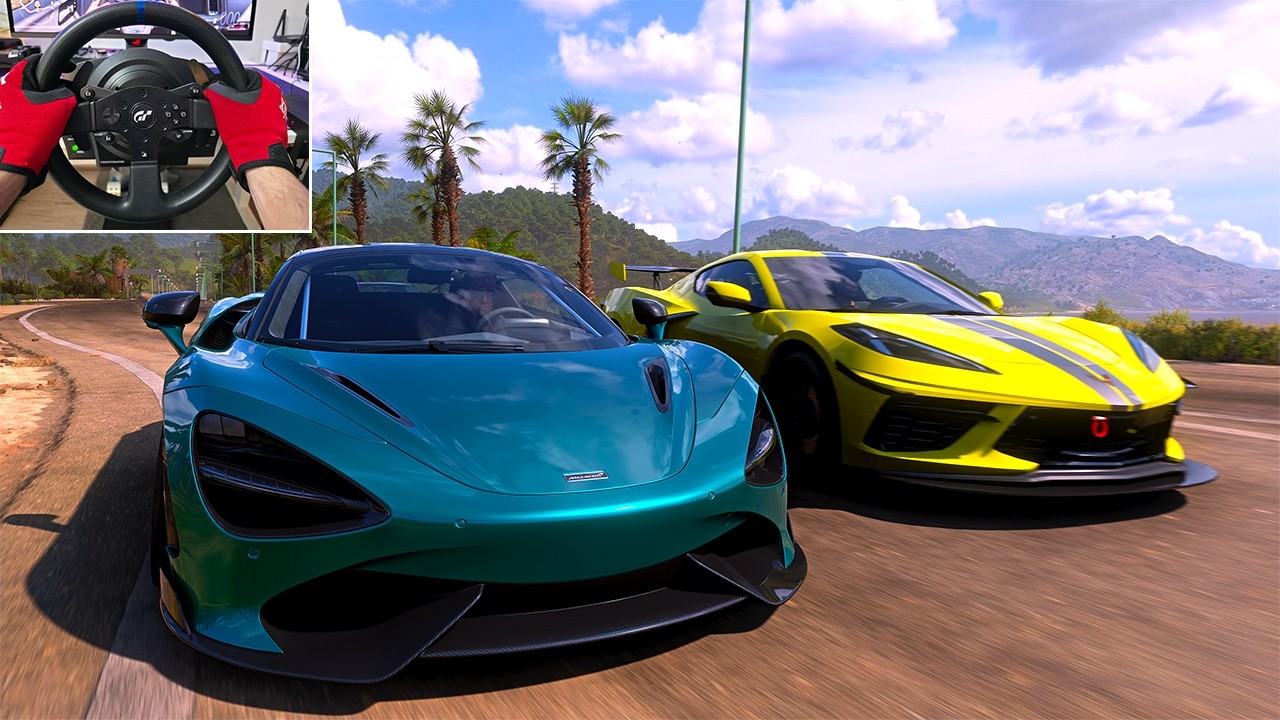 McLaren 720s Spider VS Super Cars - Forza Horizon 5 | Steering Wheel Gameplay