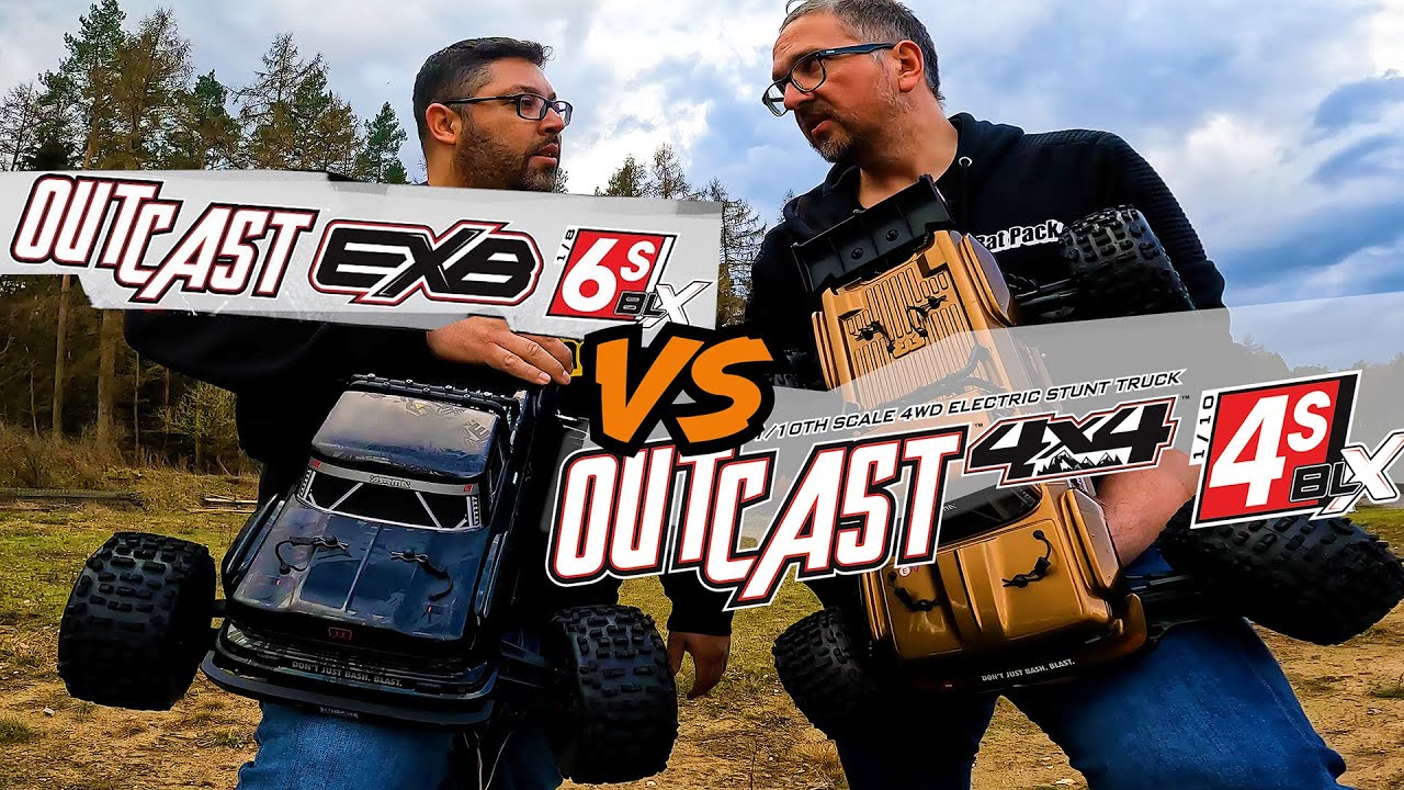 ARRMA OUTCAST EXB 6s RTR vs OUTCAST V2 4s - Kurz mal Bashen und Jumpen!