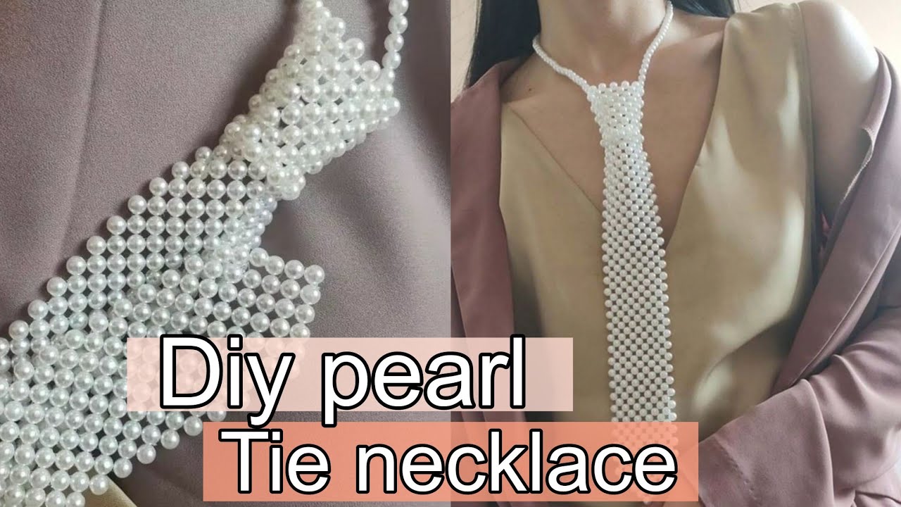 OMG!!! Made this beaded Tie at Home // DIY Pearl Tie Necklace