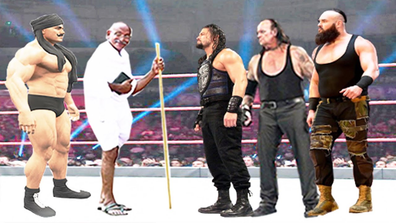 Gandhi & Dara Singh vs Roman Reigns, The Undertaker & Braun Strowman
