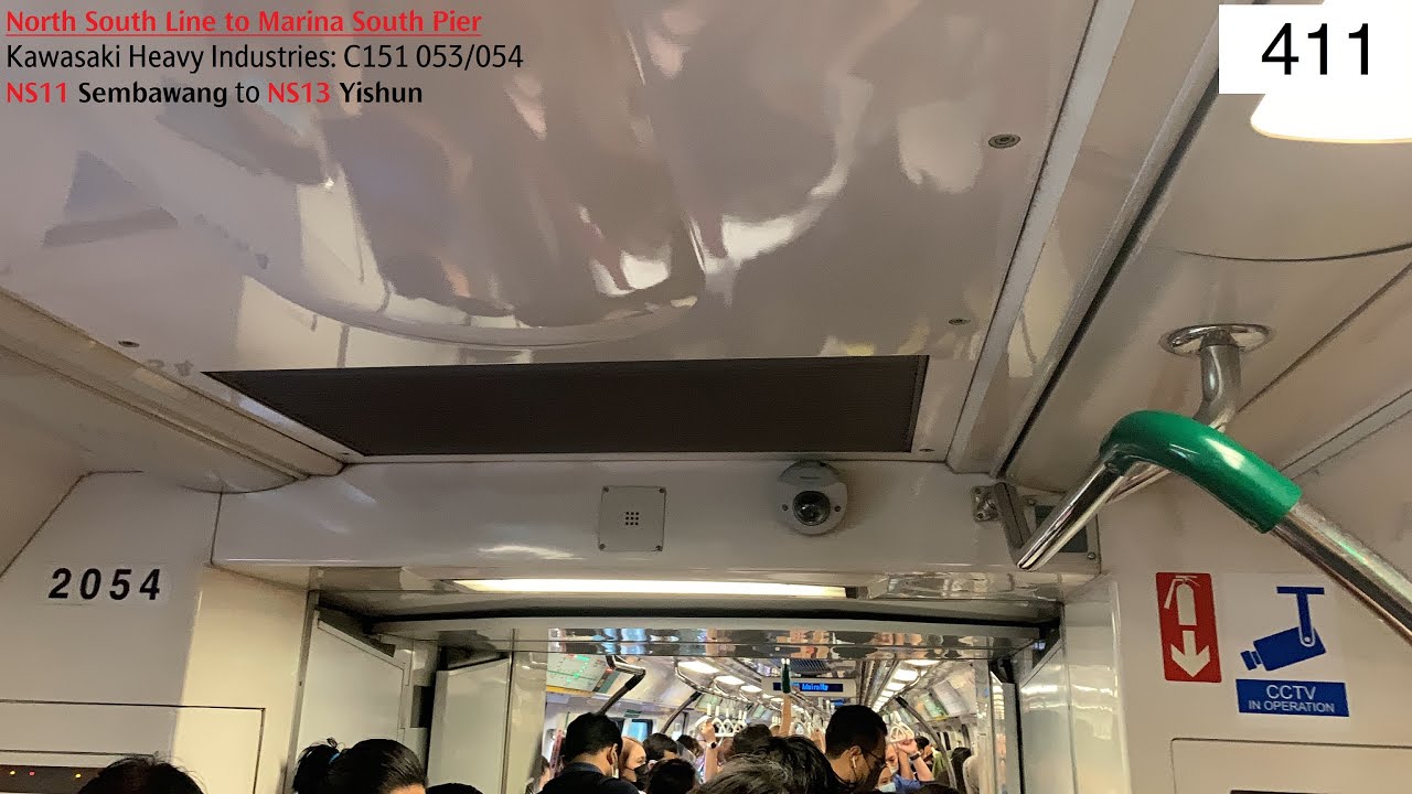 ⁴ᴷ [NORTHBOUND LOOK] SMRT Trains, NSL Train Ride [Sembawang → Yishun] - Kawasaki C151 053/054