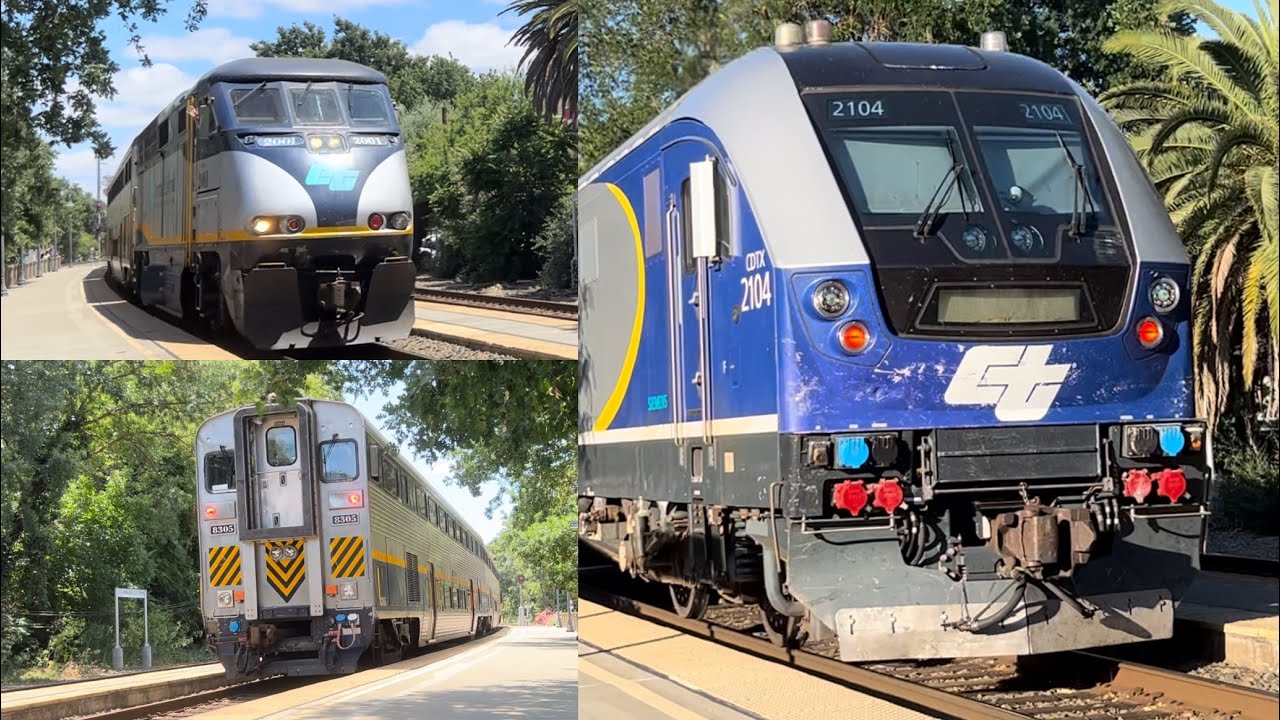 Sunny Day Railfanning Amtrak Capitol Corridor Trains at Davis Station Featuring Horn Shows (5/25/24)
