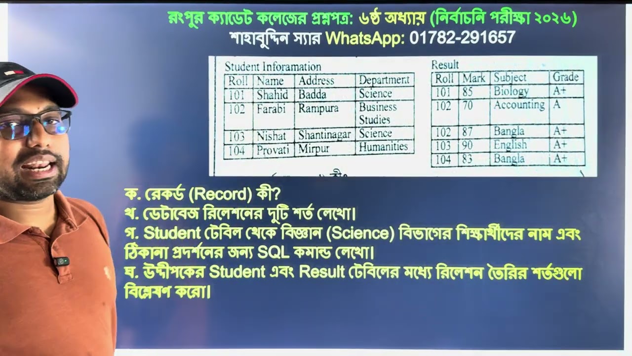 ৬ষ্ঠ অধ্যায়ের SQL কমান্ড এত সহজ || HSC ICT 6th chapter database management system || 