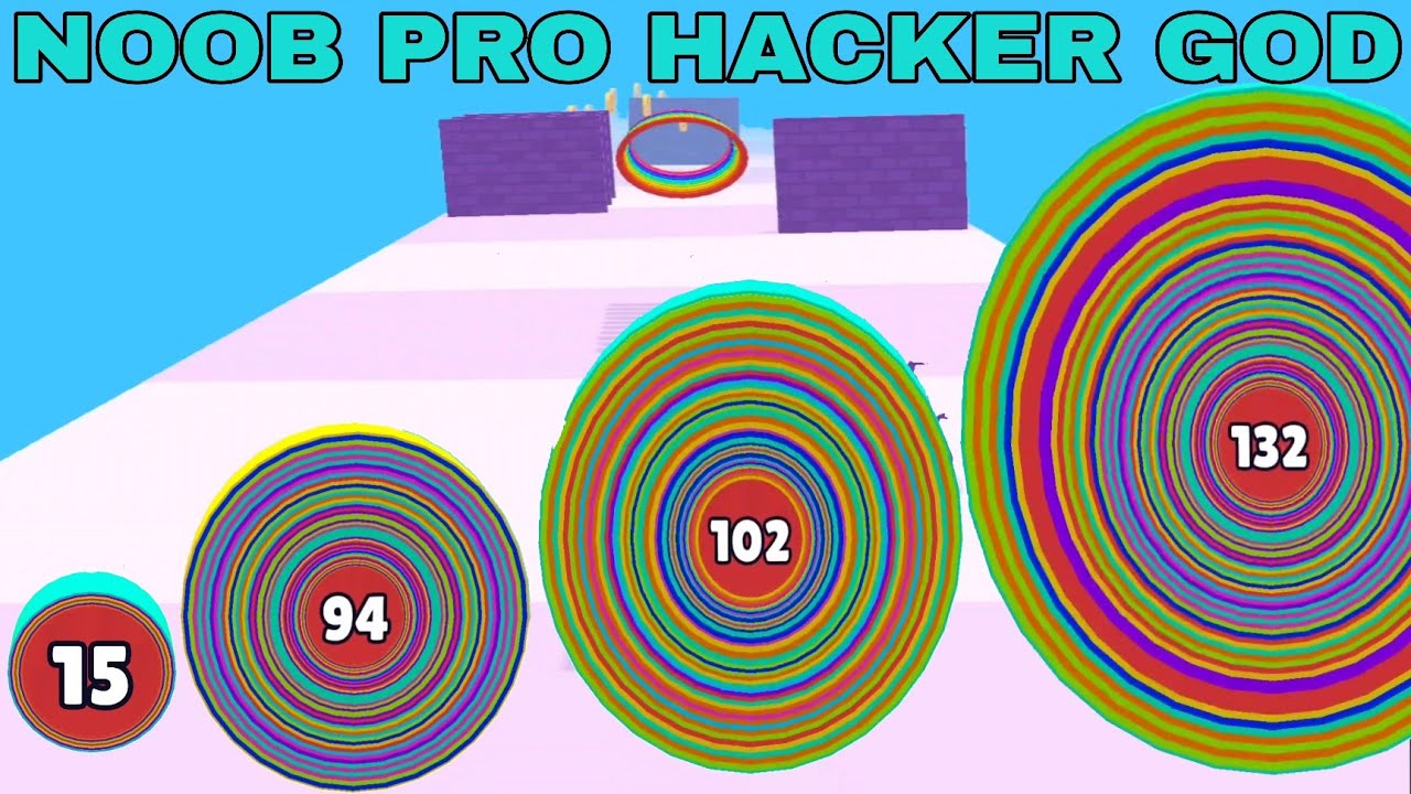 Level Up circles 2 in NOOB VS PRO VS HACKER VS GOD