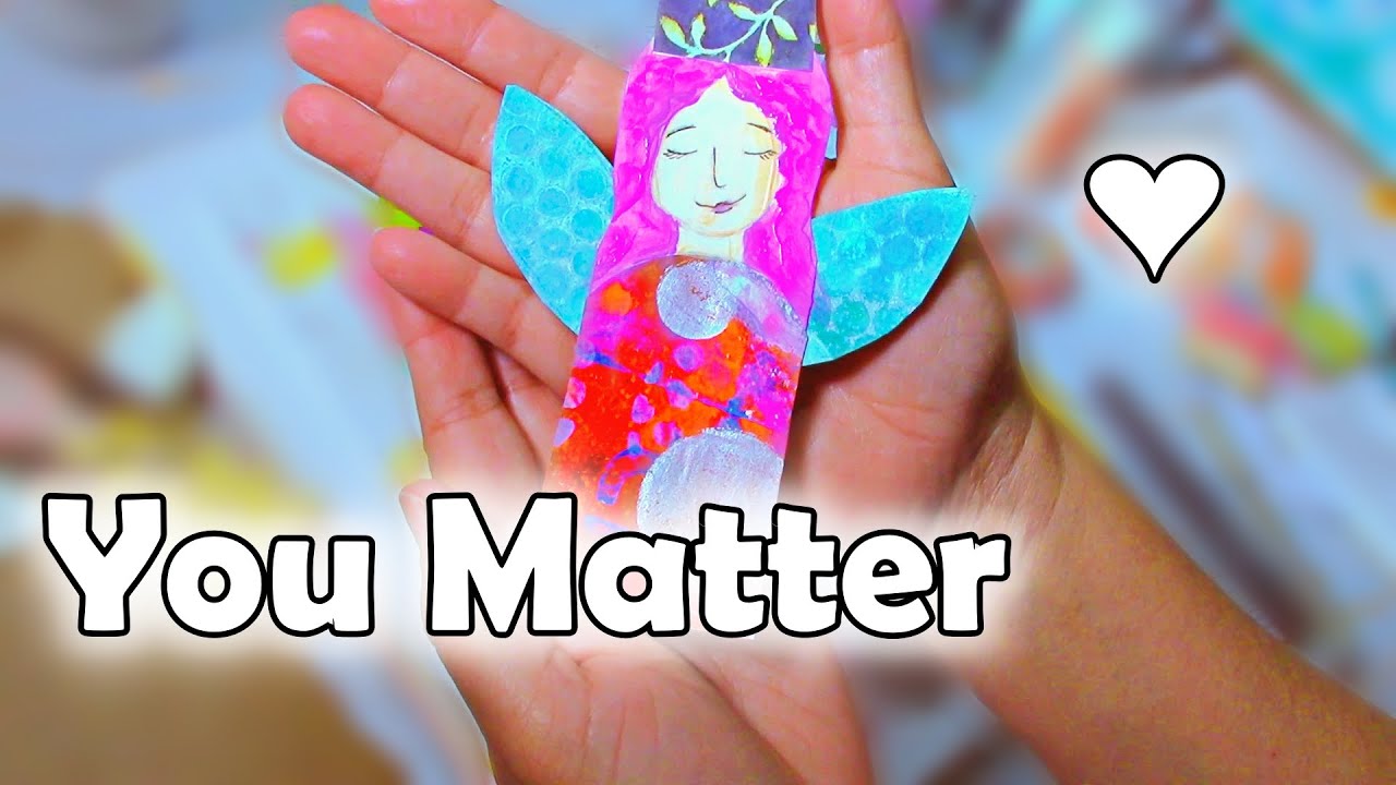 Mixed Media Paper Doll Art Book Mark #craftwithme