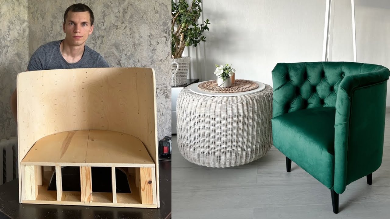 Armchair with carriage tie / Делаем кресло Честер с каретной стяжкой для гостинной