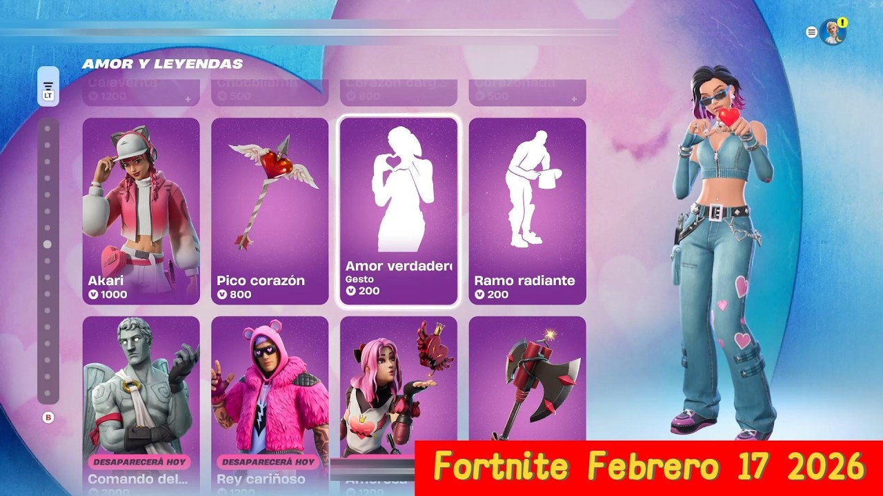 FORTNITE GESTOS, SKINS, TODO LO QUE ESTA DISPONIBLE EN LA TIENDA FEBRERO 17 2027 #fortnite #fornite