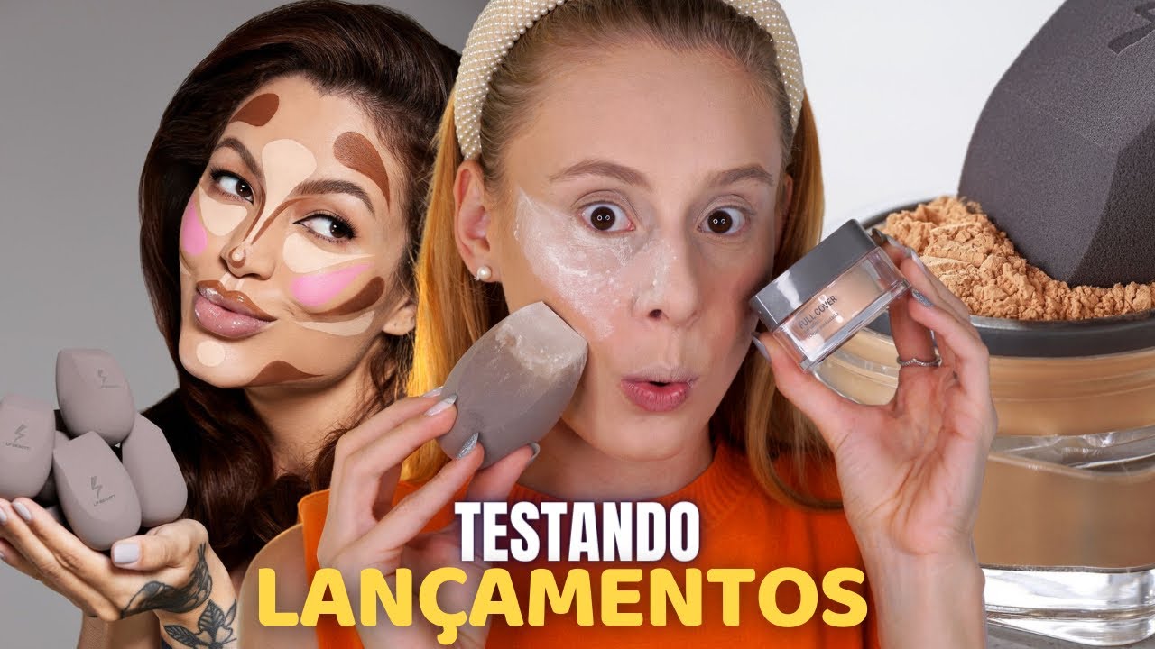 TESTANDO os LANÇAMENTOS de LP BEAUTY *Pó Full Cover, LP Blender   *