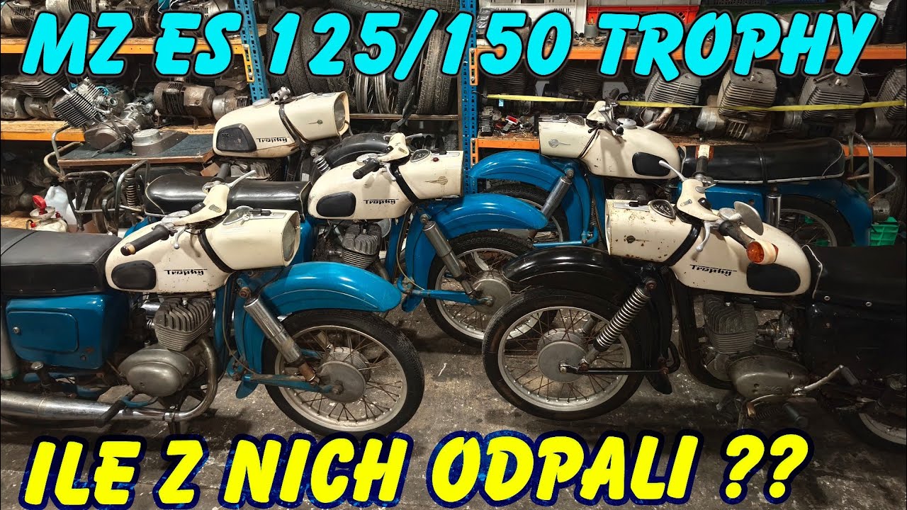 Próbuję odpalić cztery MZ Trophy po 20-30 latach postoju 👉👉 MZ ES 125/150 oryginalny lakier 😃😃