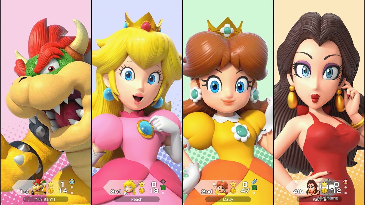 Super Mario Party Jamboree - Bowser vs Peach vs Daisy vs Pauline - Western Land