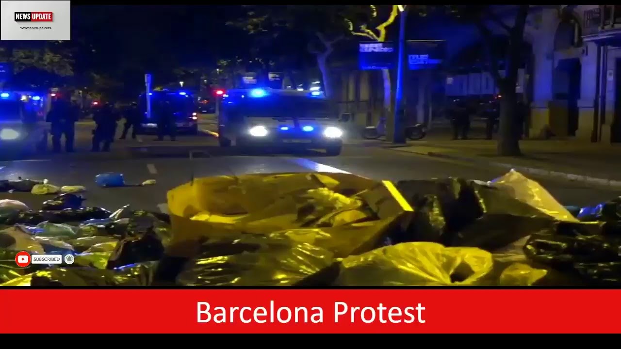 LIVE: Barcelona Protest continues against Jailing of  Catalan independence leaders | Spain