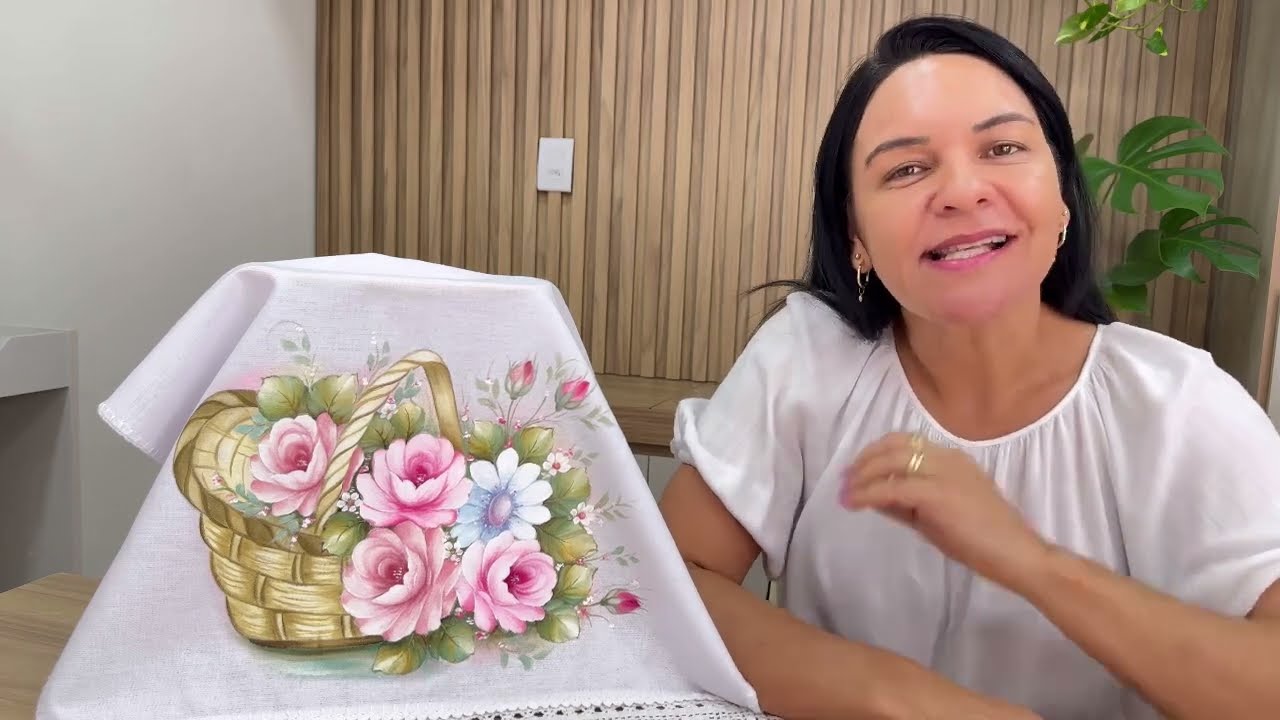 COMO PINTAR CESTA COM ROSAS E MARGARIDA
