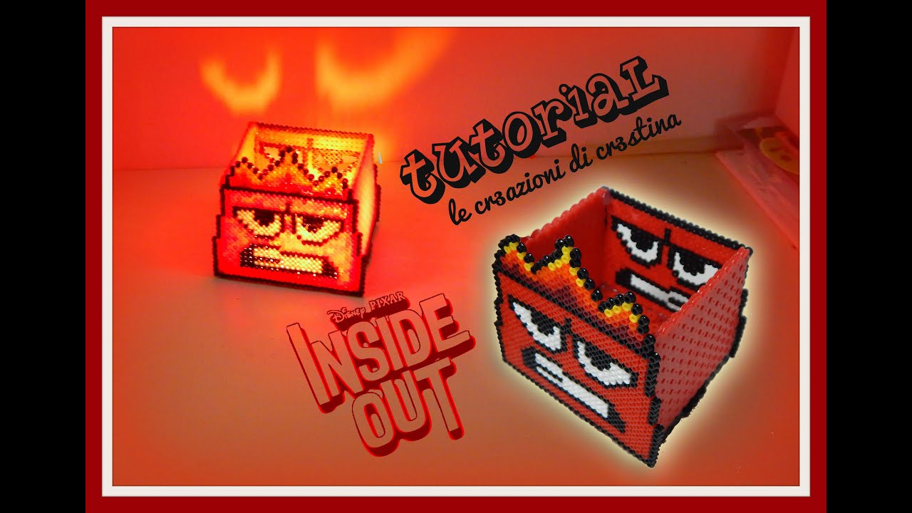 RABBIA di Inside Out con HAMA BEADS - DIY Tutorial Porta Candela/Porta Penne