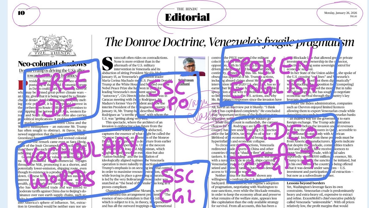 26 January 2026 | The Hindu newspaper analysis today |how to read English newspaper