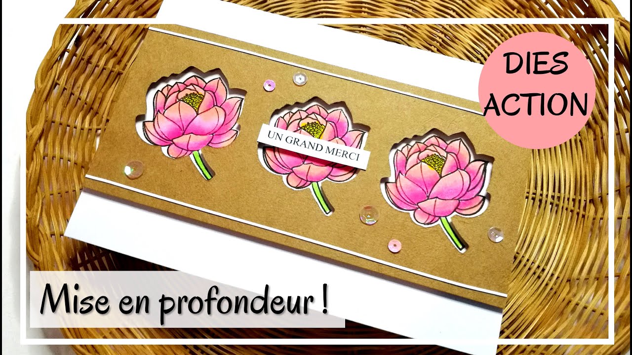 TUTO CARTES : Mise en relief avec TAMPONNAGE arrière - 2 exemples dont une carte ACTION ! Scrap