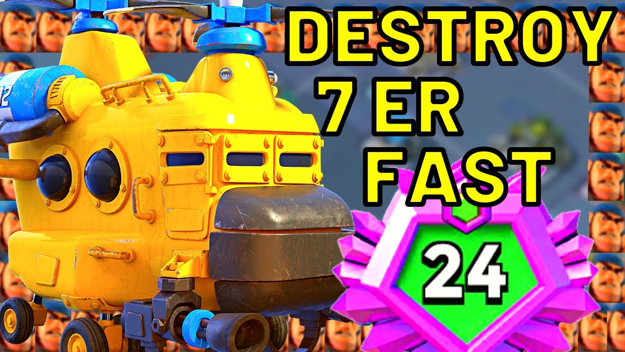 Boom Beach⚓HOW YOU CAN DEFEAT 7 ER FAST | Warships Season 33 | RANK 24 | Heavy Choppa | 7 ER | Bane
