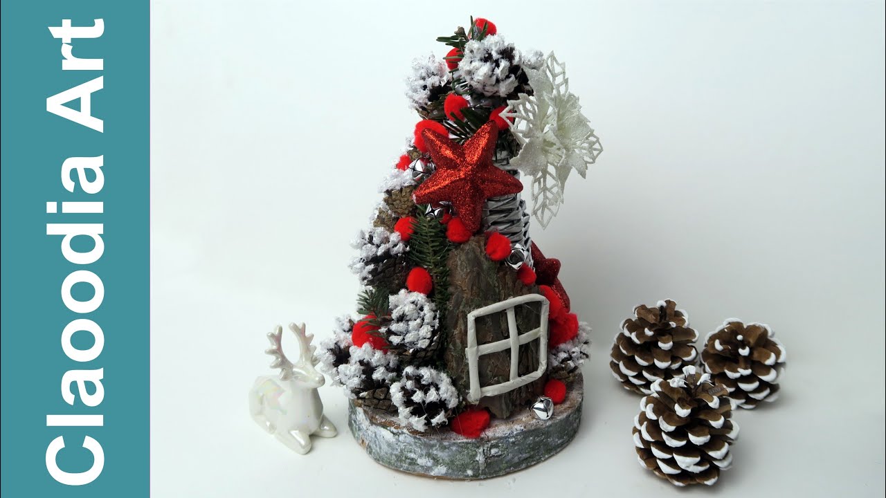 Zimowy leśny domek, papierowa wiklina (Winter forest cottage, wicker paper DIY)