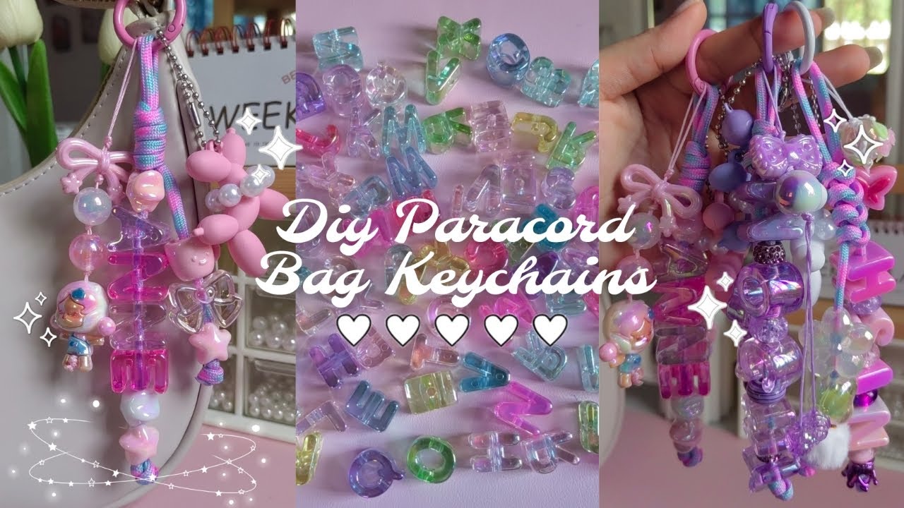 DIY Paracord Bag Charm Keychains✨ In Collaboration with Pandahall 💖 Pandahall Tutorial #pandahall