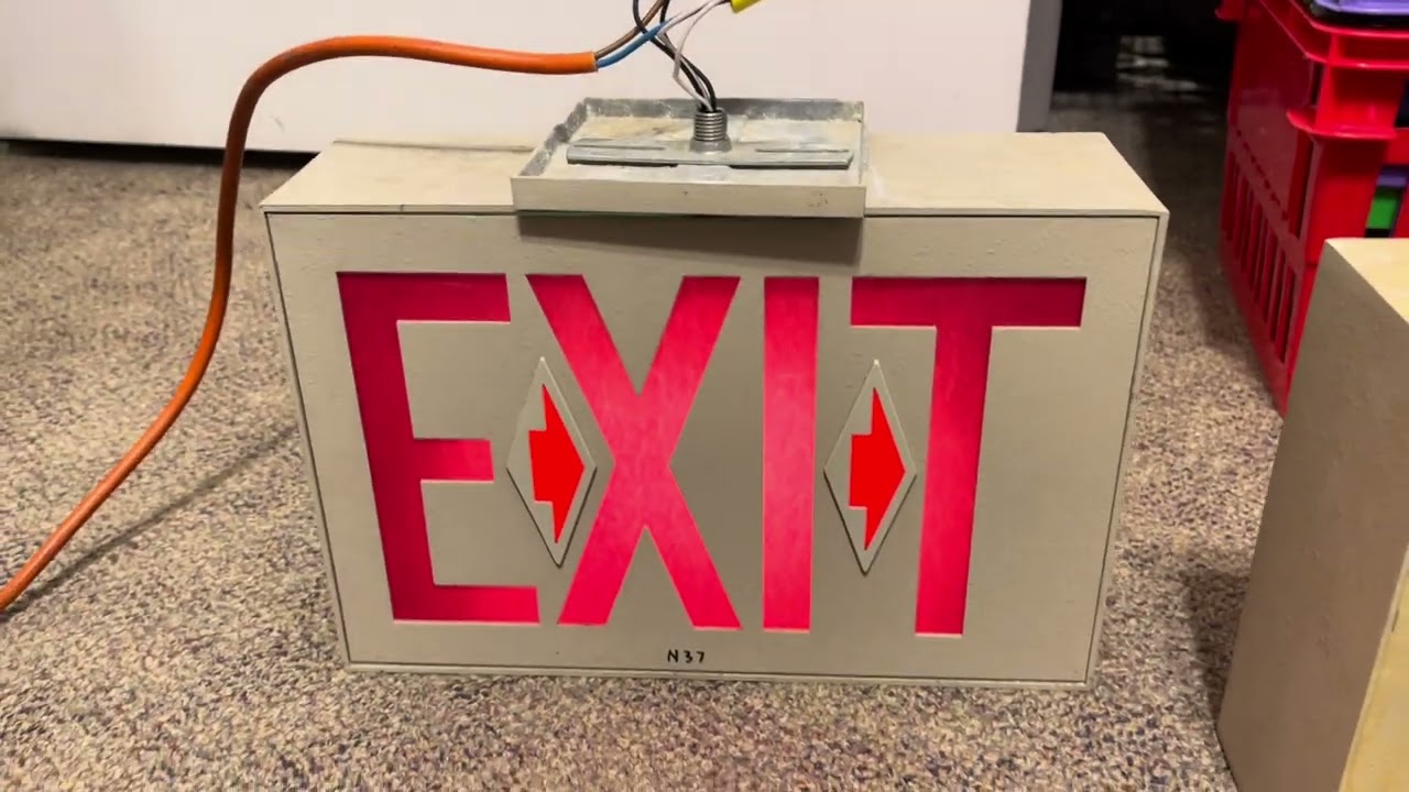 Vintage Exit Sign Powered On From Xerozenith's Psych Ward Building