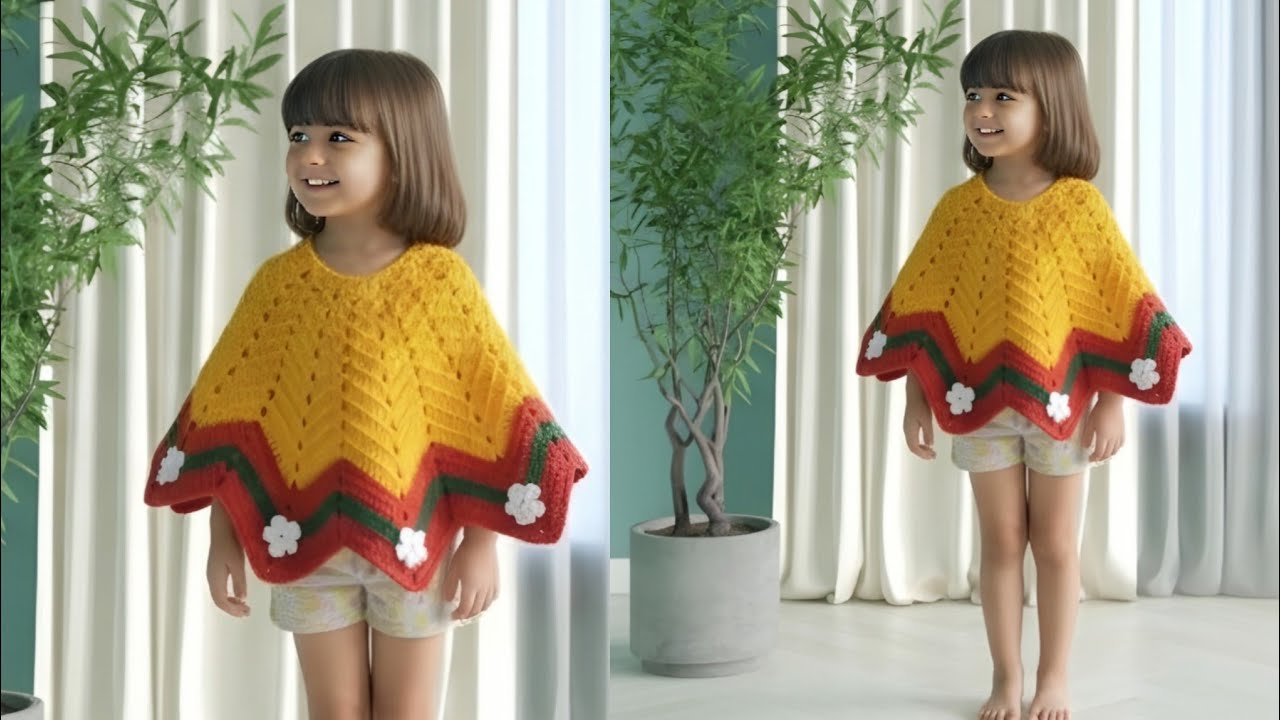 How to make a crochet beautiful ponchu ..ALL SIZE 