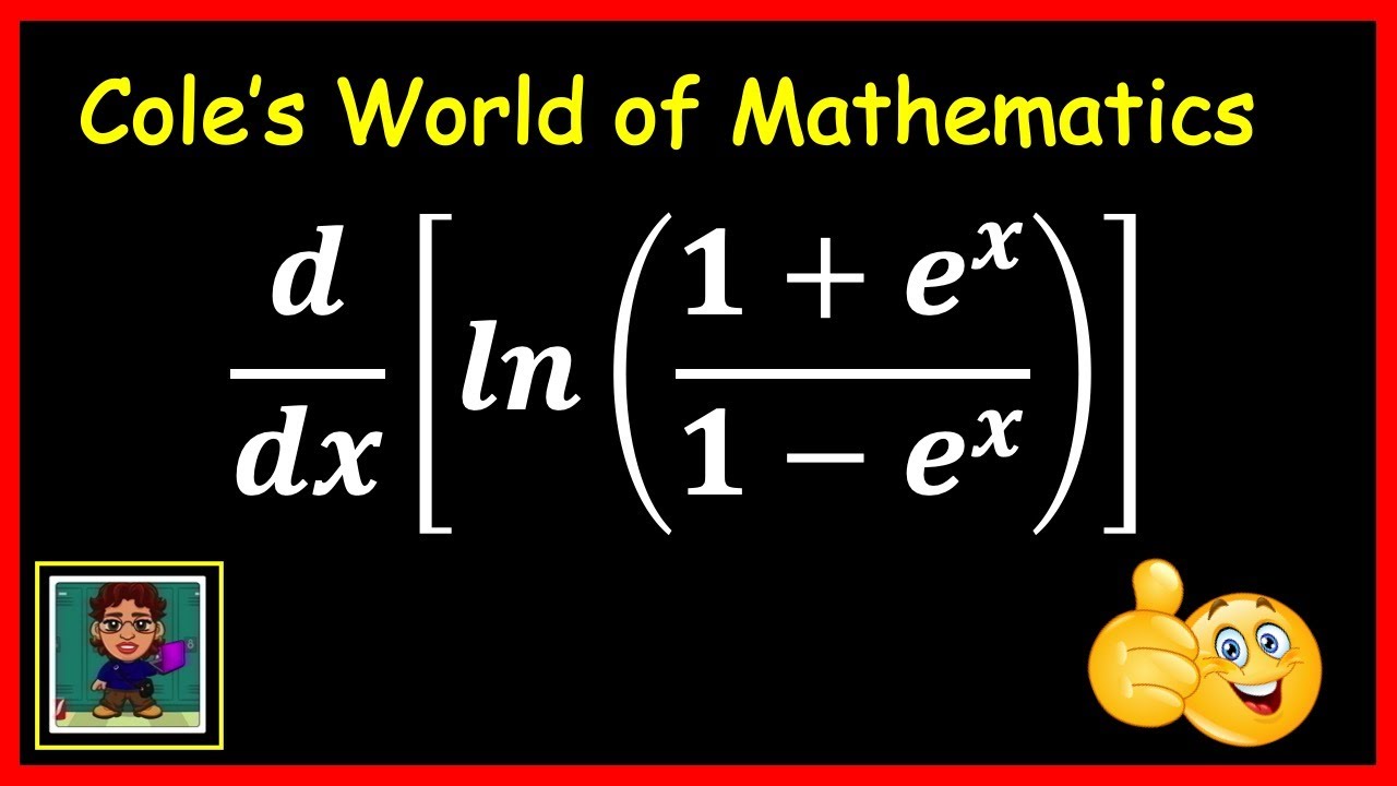Derivative of ln((1 + e^x)/(1 - e^x)) ❖ Calculus