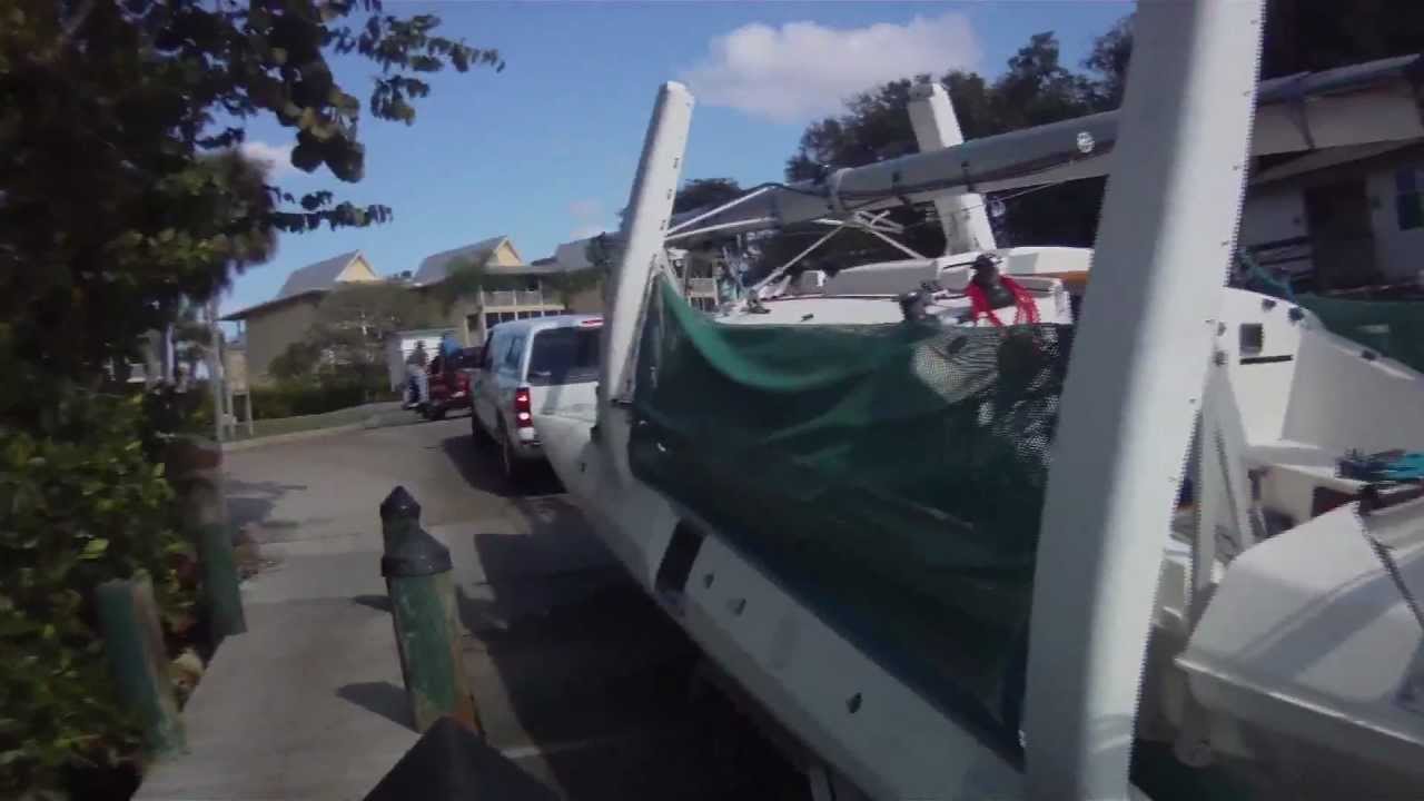 Corsair F31 Trimaran -- winter launch Naples FL 2013