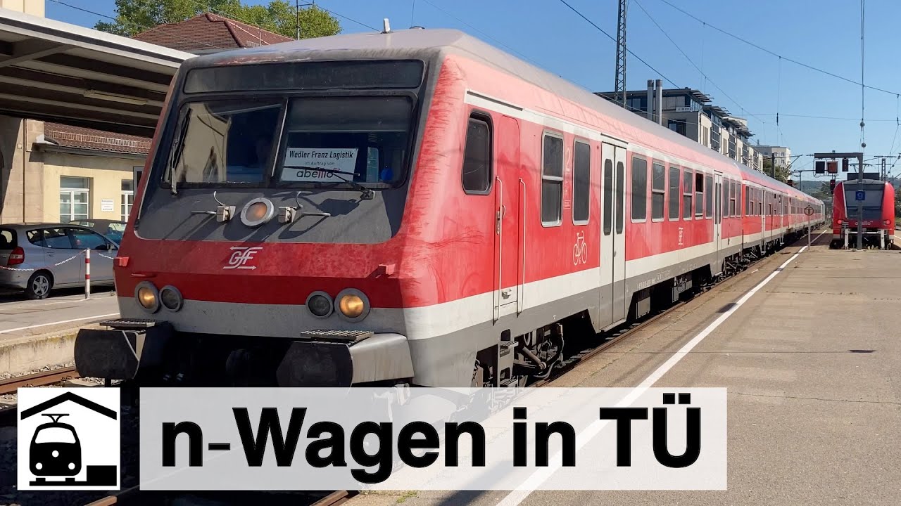 Bahnhof Tübingen: n-Wagen im Sondereinsatz (ex-Silberlinge)