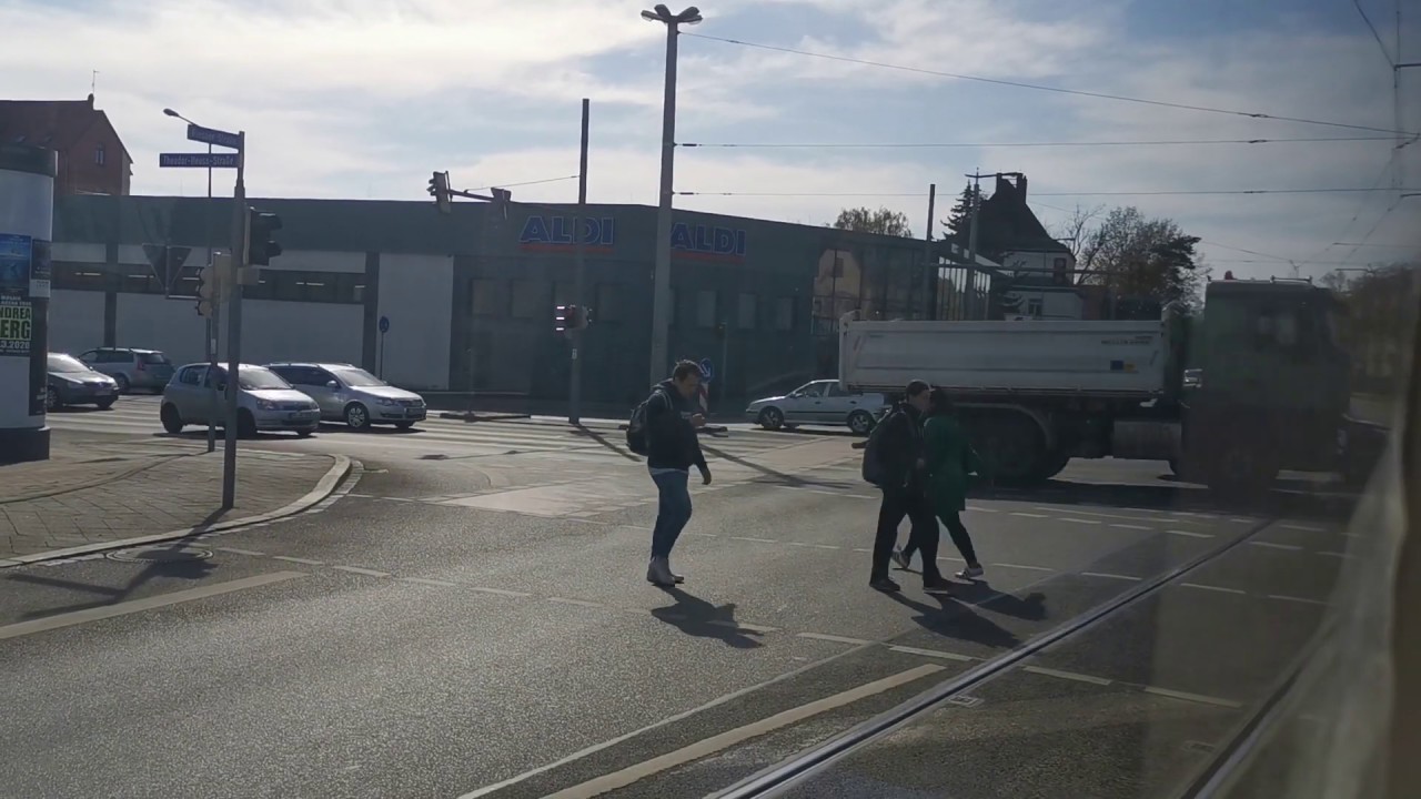 Straßenbahn mitfahrt Leipzig Linie 8