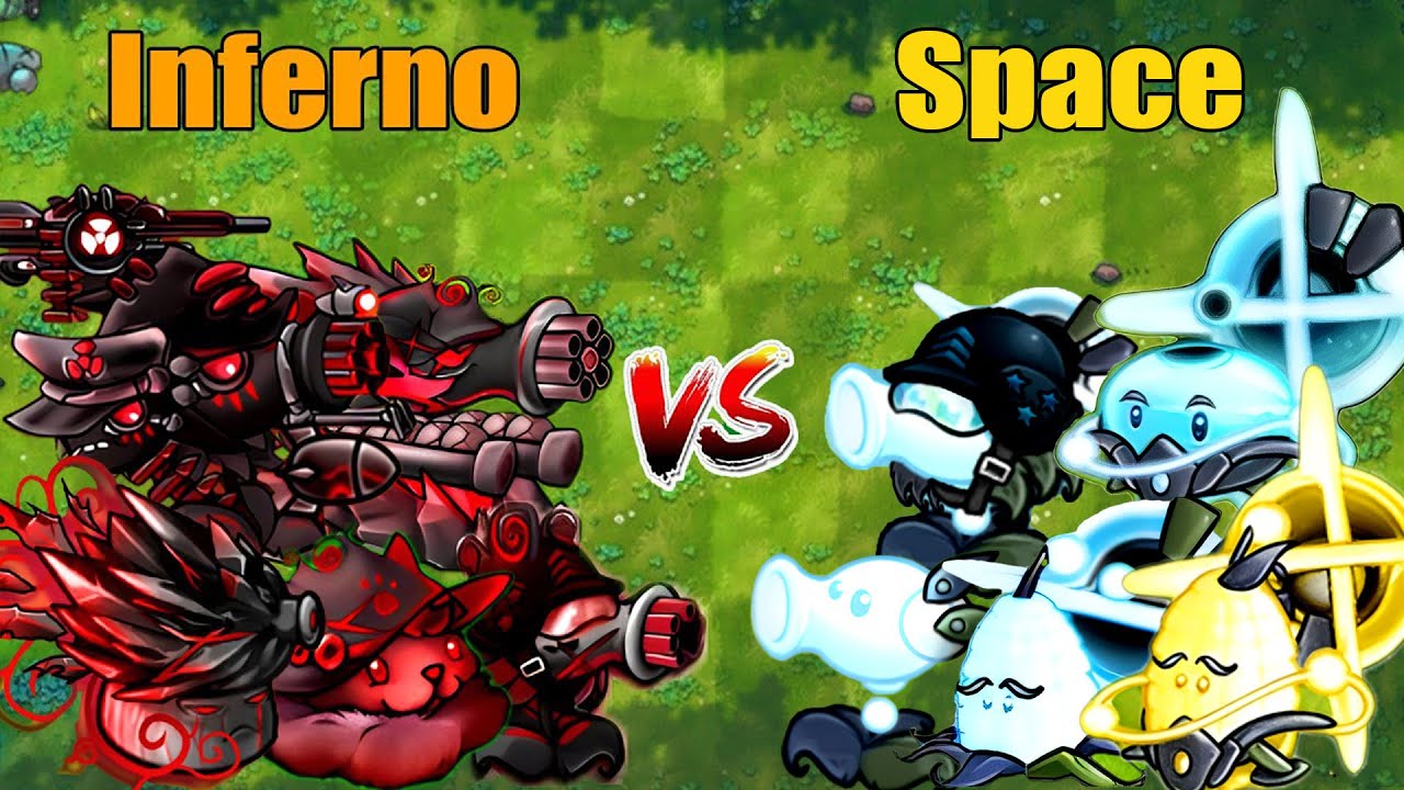 PVZ 1 Fusion 2.7 Challenge!! Team Inferno VS Team Space VS 300 Zombie Random - Who Will Win?