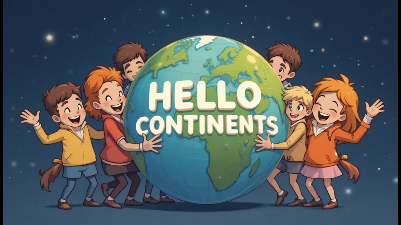 🌍Hello Continents Song for Kids | Learn All 7 Continents in a Fun & Calm Way✨ Kaaska Nursery Rhymes
