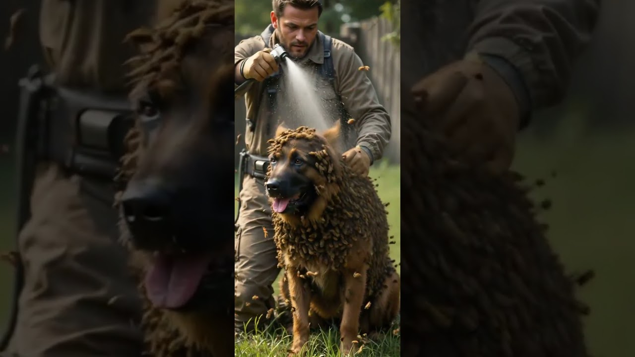Brave Dog Covered in Bees Gets Rescued &ndash; Heroic Moment Caught on Camera! #animals #wildlife