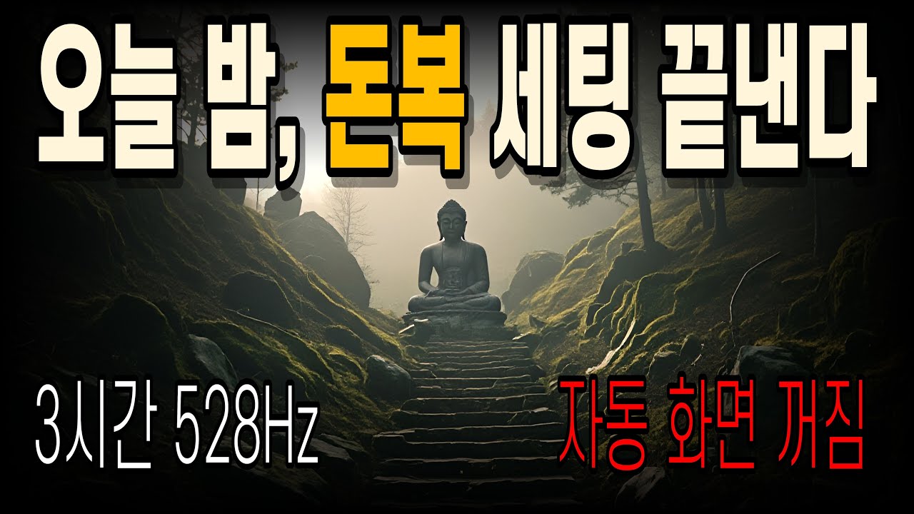 산속 부처님과 3시간, 자면서 재물운 세팅되는 528Hz 수면 명상