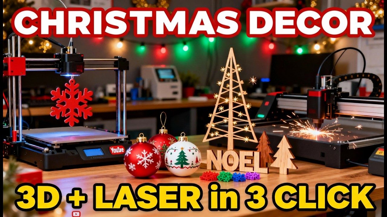 РОЖДЕСТВЕНСКИЕ УКРАШЕНИЯ с 3D-ПЕЧАТЬЮ и ЛАЗЕРНОЙ РЕЗКОЙ 🎄 ПРОСТОЙ РУКОВОДСТВО 💥