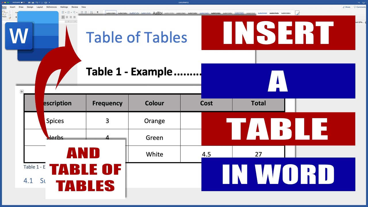 Report Writing Part 6 - Inserting and Formatting Tables
