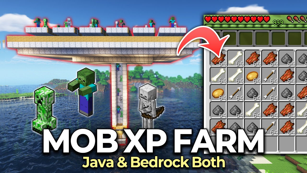 ⛏️ Minecraft :: ЛУЧШАЯ ферма XP для мобов! [Java & Bedrock / 2026] 😋