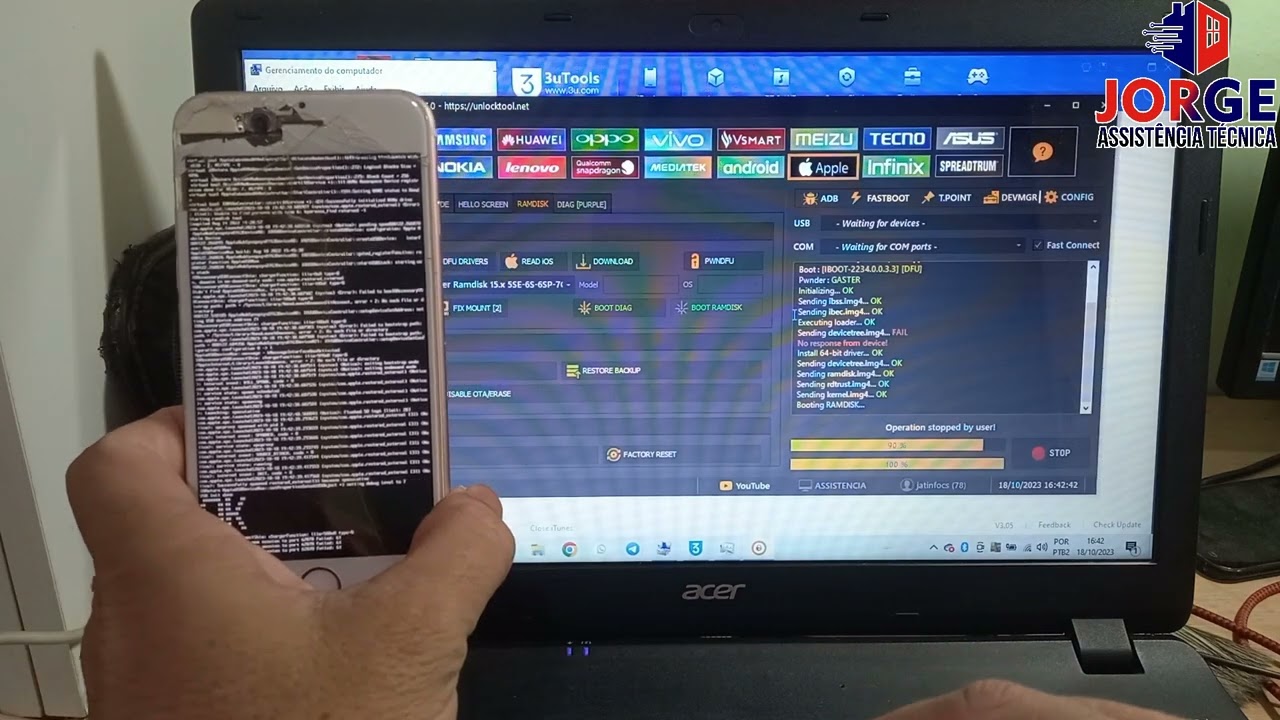 Desbloqueio de Icloud Iphone 6s Hello unlocktool